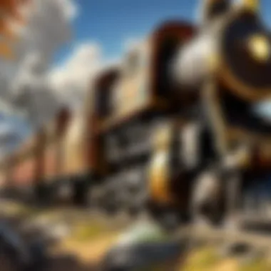 Artistic representation of a wind-up train in World of Warcraft