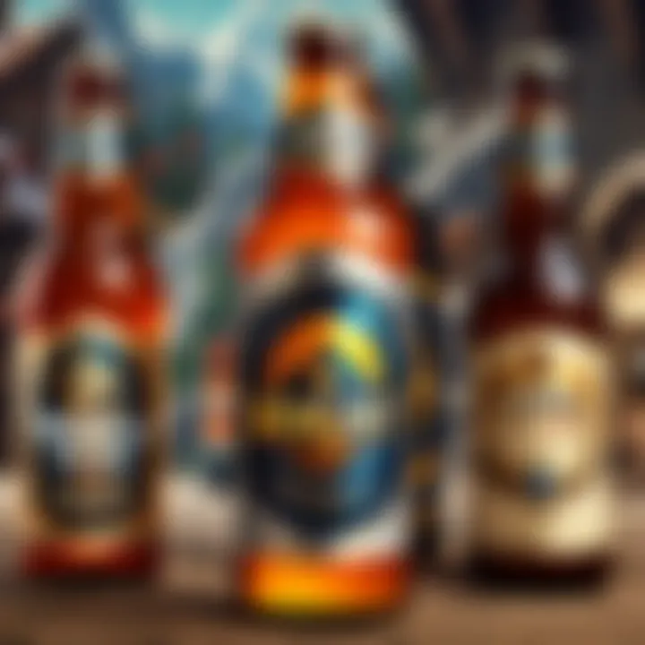 Variety of beer bottles with price tags