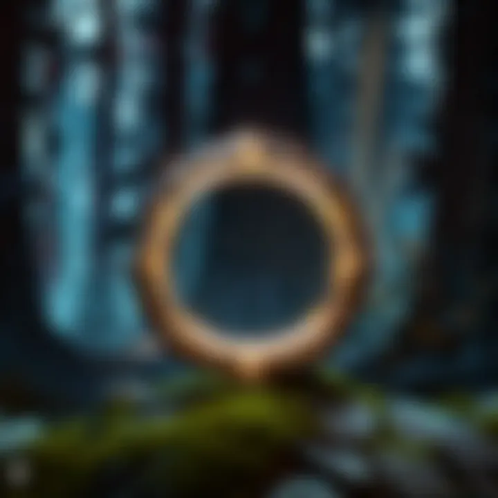 Glowing Bind Ring in Dark Forest Setting
