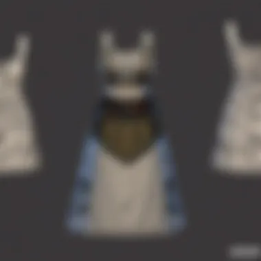 Detailed view of a blacksmith's apron showcasing intricate patterns and textures