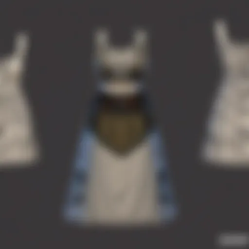 Detailed view of a blacksmith's apron showcasing intricate patterns and textures