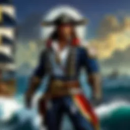 Buccaneer captain navigating stormy seas
