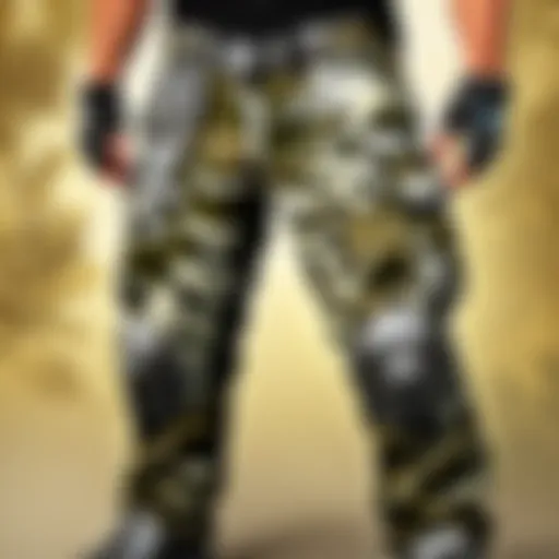 Camo Flauge Pants Pattern Close-Up