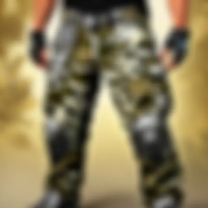 Camo Flauge Pants Pattern Close-Up