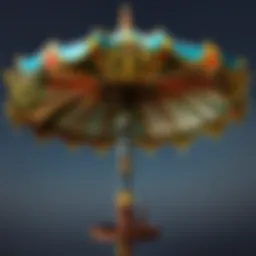 Elegant carousel umbrella showcasing intricate design features