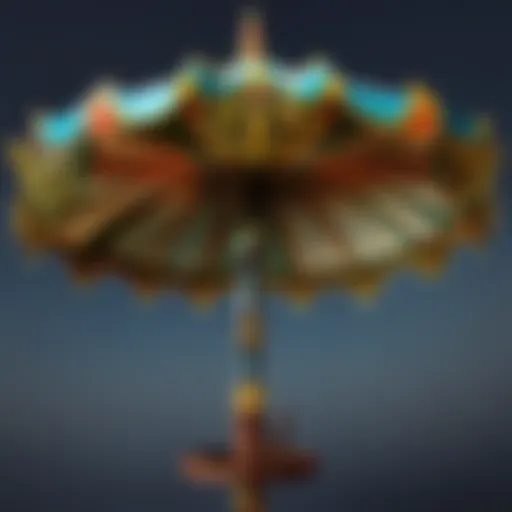 Elegant carousel umbrella showcasing intricate design features