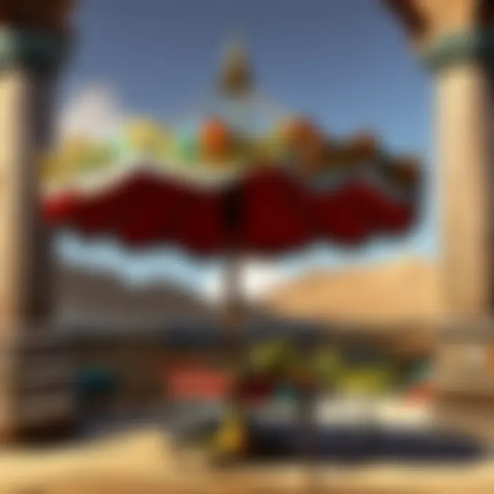Conceptual diagram highlighting the environmental impact of carousel umbrellas
