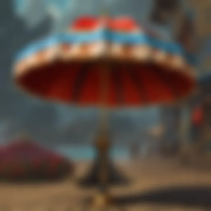 Historical illustration of the evolution of carousel umbrellas