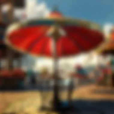 Modern Applications of the Carousel Umbrella Modern carousel umbrella in a vibrant outdoor setting