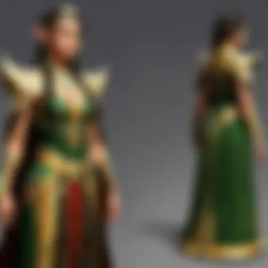 Nature's Embrace: Elven Garb Elven ceremonial robe with intricate nature motifs