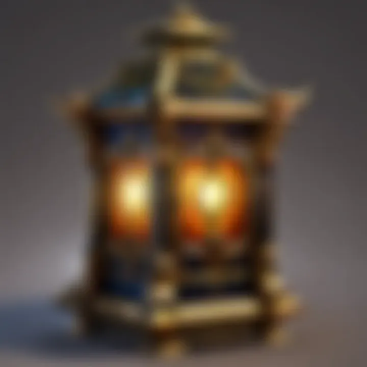 Intricate design details of a classic lantern