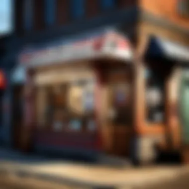 Classic Barber Shop Exterior Barber shop exterior with classic red and white pole