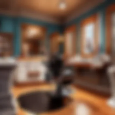 Barber shop interior with elegant vintage decor