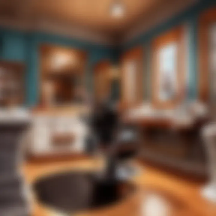 Barber shop interior with elegant vintage decor