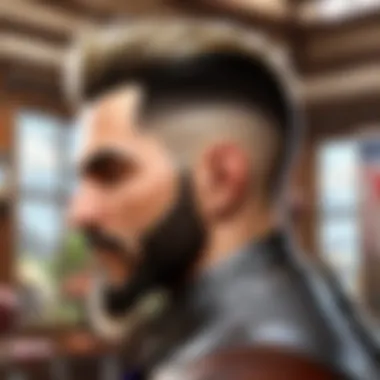 Barber giving a precise haircut to a client