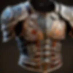 Detailed leather shoulder armor pattern laid out on a workspace