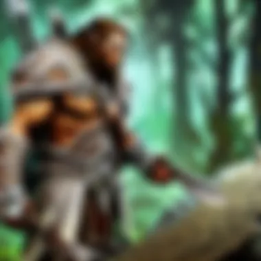 The Hunter's Vigil A hunter poised with a bow, surveying a lush landscape in World of Warcraft.