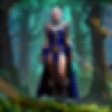 Enigmatic Night Elf character in ethereal forest