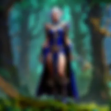 Enigmatic Night Elf character in ethereal forest