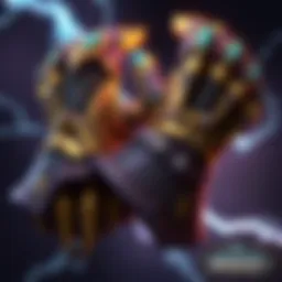 Exquisite design of lightning gear gloves showcasing their intricate details.