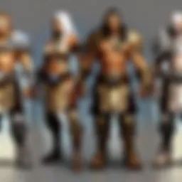 Diverse races and classes in World of Warcraft