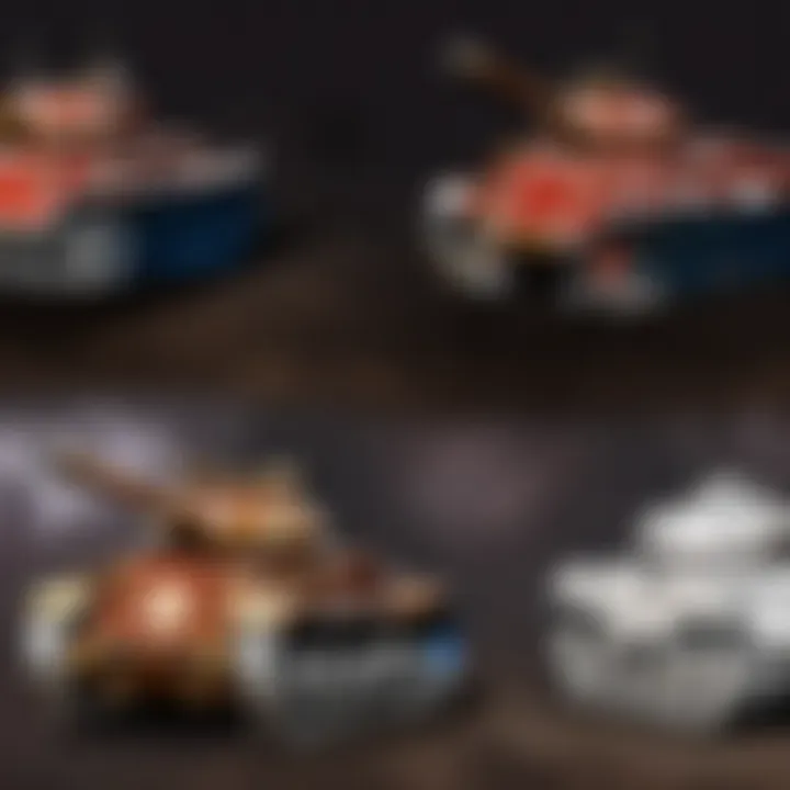 Various types of tuning tanks across expansions