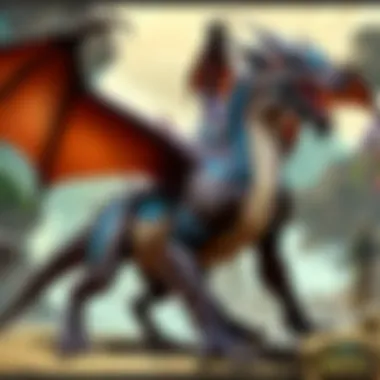 An intricate depiction of various Dragonkin types, highlighting their unique characteristics and elemental affinities.
