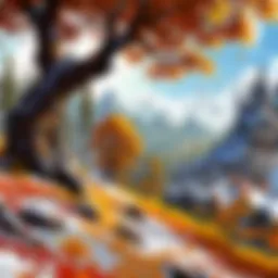 A breathtaking view of a seasonal landscape in World of Warcraft