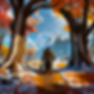 Gameplay Dynamics Across the Seasons A captivating scene showcasing seasonal gameplay mechanics