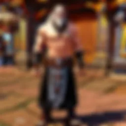 A vibrant marketplace filled with diverse NPCs interacting with players
