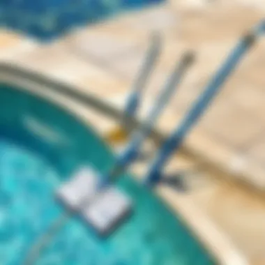 Sophisticated Pool Cleaning Kit with Telescopic Pole Elegant pool cleaning kit with telescopic pole