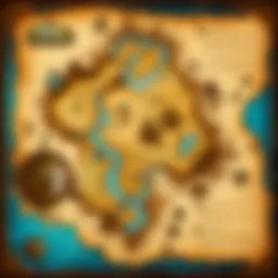 A treasure map showcasing intricate details of pirate locations