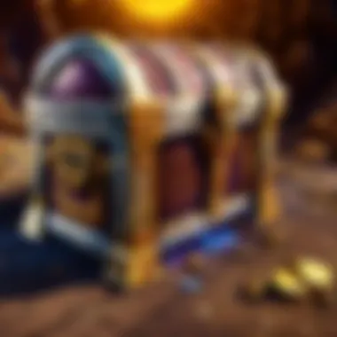 Glittering Treasure Chest in Virtual World Glittering Treasure Chest in Virtual World