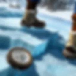 Detailed view of ice treads in action within the game