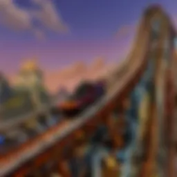Dynamic view of the roller coaster track