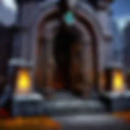Entrance to Shadowland Dungeon with ominous shadows