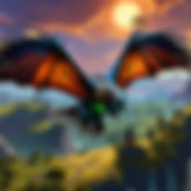 The Lore of Flight in Shadowlands A scenic view illustrating the lore of flight in the Shadowlands.