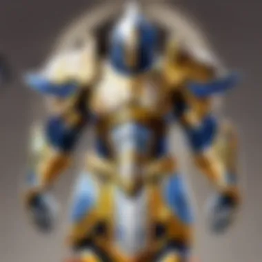 Digital depiction of Paladin armor and weaponry