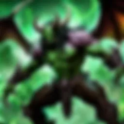 Illidan Stormrage poised for battle, showcasing his dramatic features and fierce demeanor