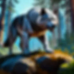 A majestic Dire Wolf amidst a mystical forest