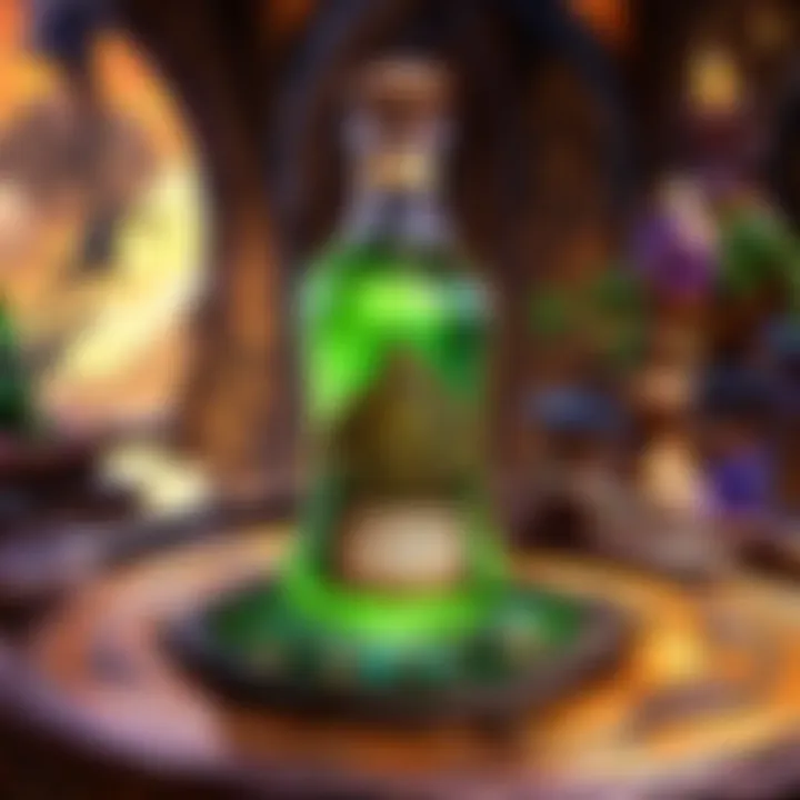 An alchemist crafting Acid Potion in a mystical setting