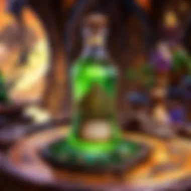 Alchemy of Acid Potion An alchemist crafting Acid Potion in a mystical setting