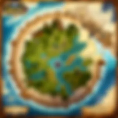 In-game map showcasing quest locations