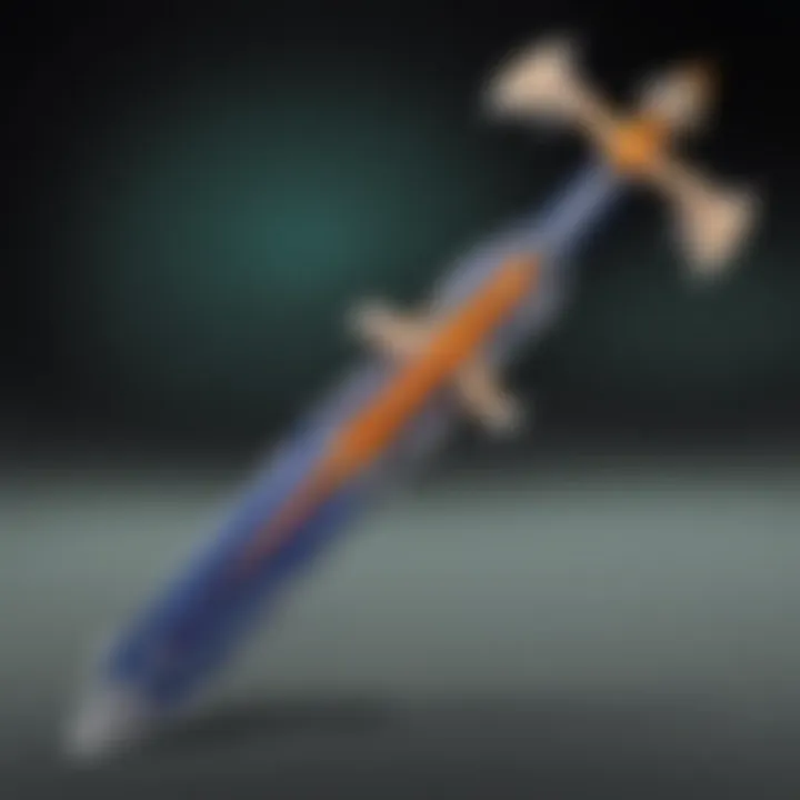 Detailed view of the Nerf Vantage Sword showcasing its intricate design.