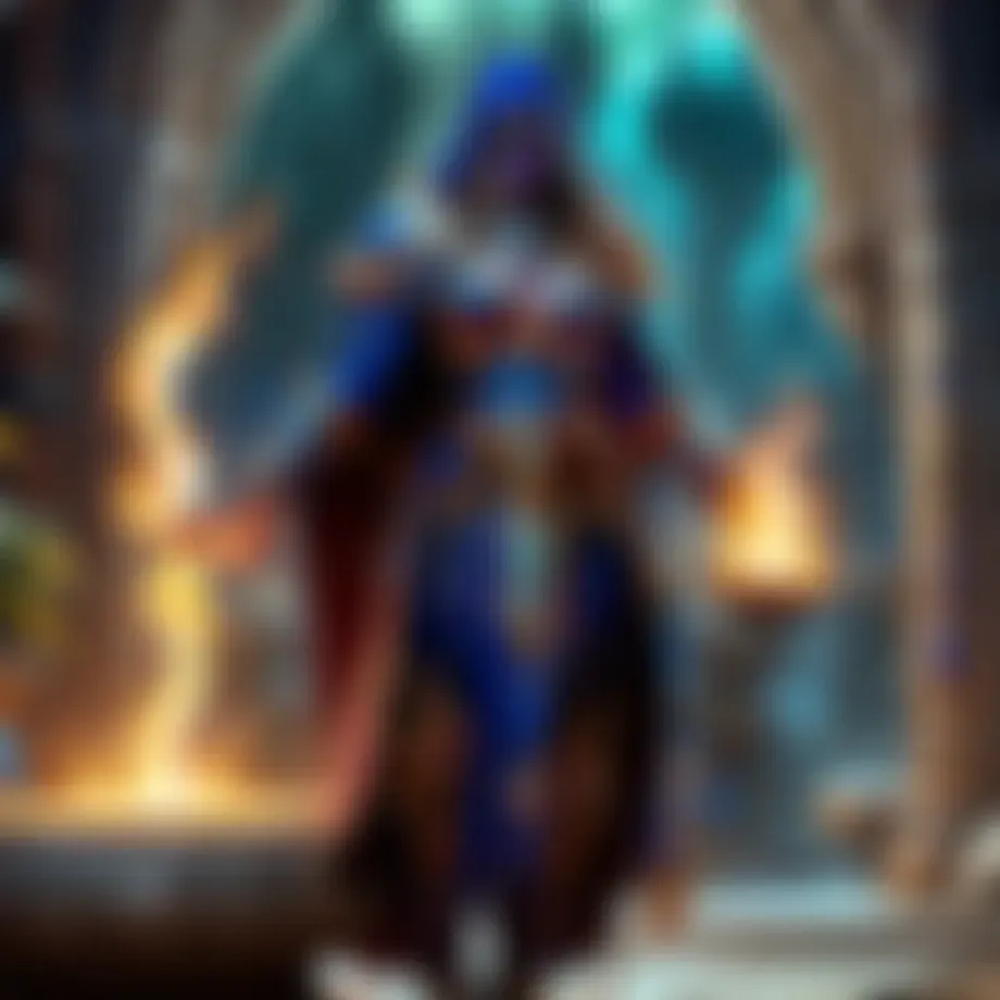 A vintage illustration of a mystical sorcerer surrounded by magical symbols