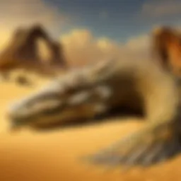 Illustration of the sand serpent in its natural habitat