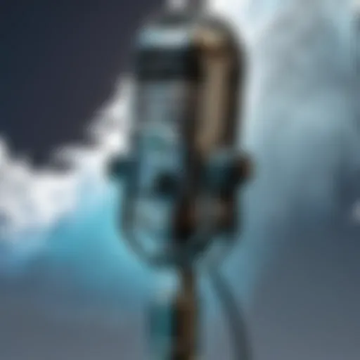 Detailed view of the Yeti microphone showcasing its design and controls