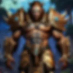 A character showcasing an elaborate transmogrification in World of Warcraft