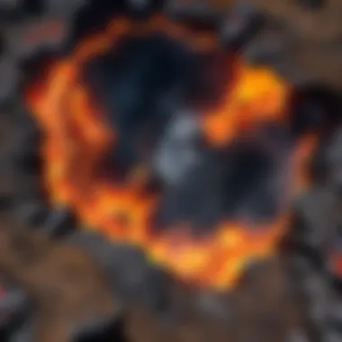 Fire and Ashes: Volcanic Crater Volcanic Crater Landscape in World of Warcraft Universe