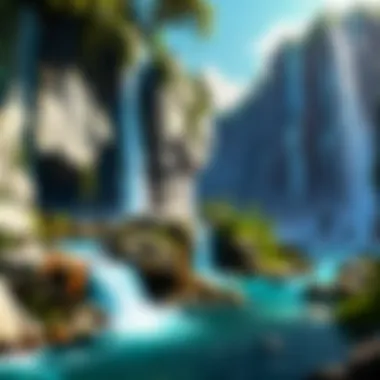 Serenity by the Waterfall Magical Waterfall Oasis in World of Warcraft Universe